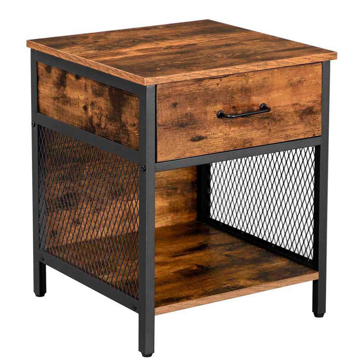 Velador TuHome Metalwood 1 Caj&oacute;n