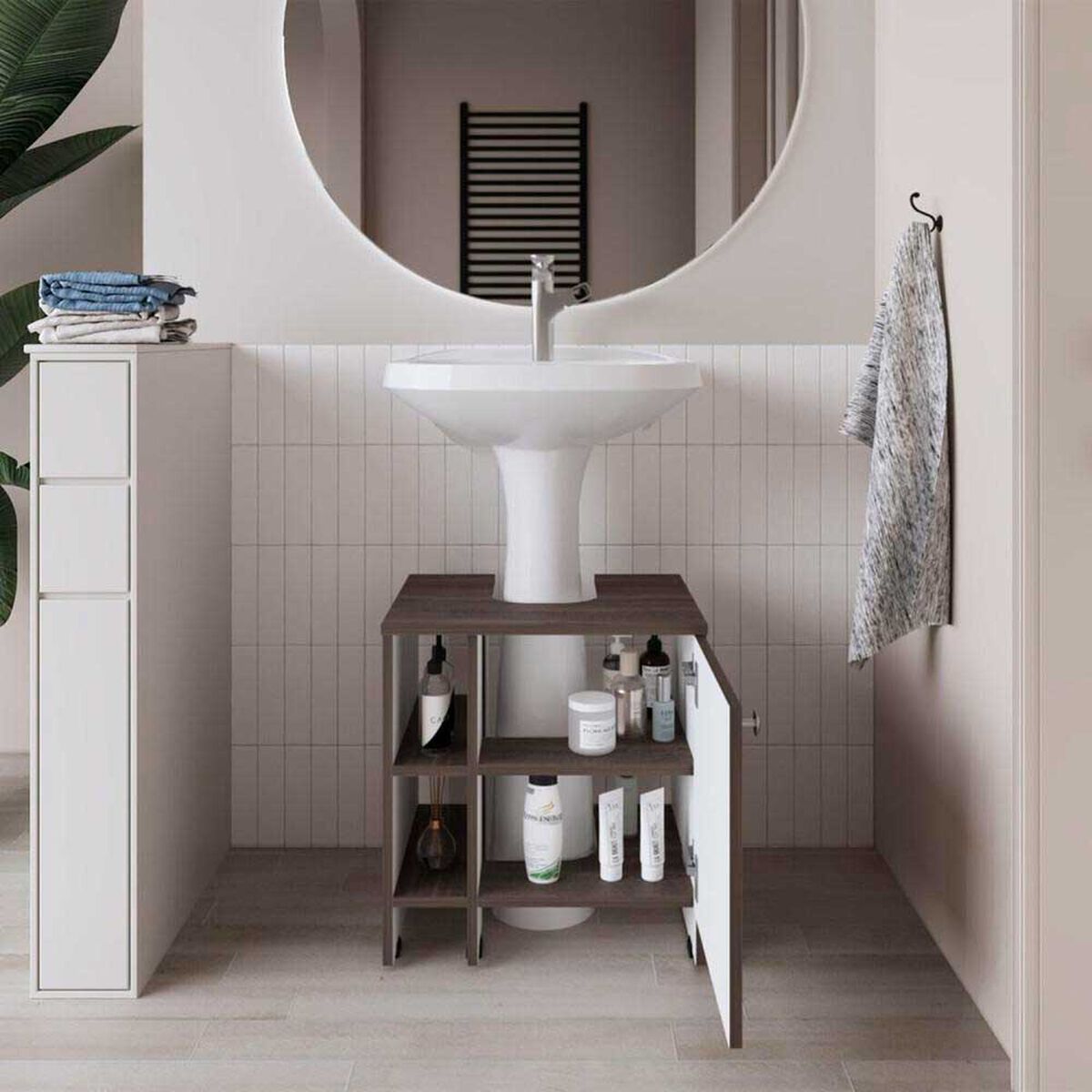 Mueble De Ba&ntilde;o TuHome Basic Milan y  Blanco