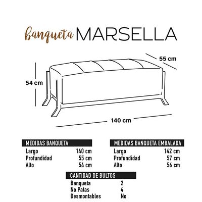 Imagen 2 del producto Banqueta Latam Home Marsella PU Beige