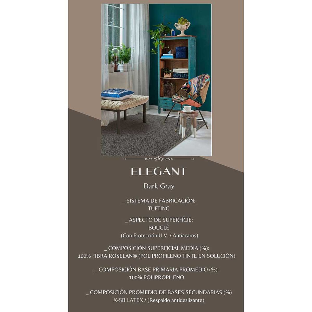 Alfombra Decocasa Elegant Dk Gray 200 x 300 cm Gris