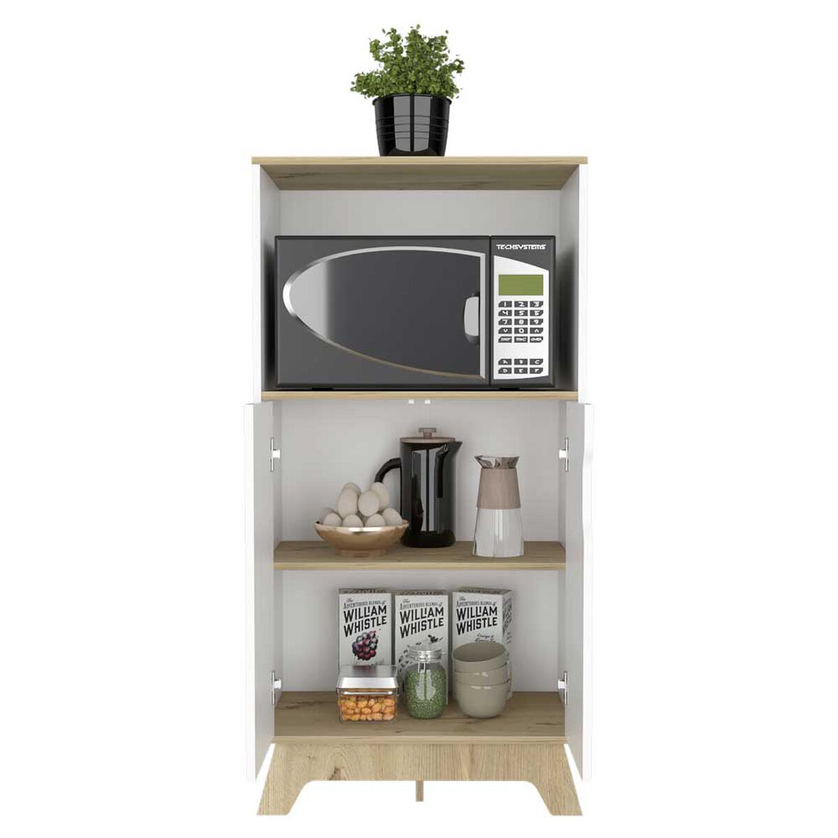 Mueble para Microondas TuHome Bi Color Blanco Duna 2 Puertas