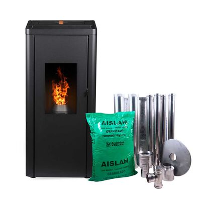 Estufa a Pellet AMG Silenzio Forgya + kit de instalación