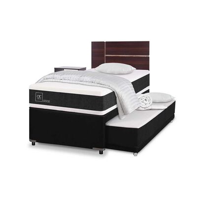 Imagen 2 del producto Cama Nido CIC 1,5 Plazas Arriba y 1 Plaza Abajo Ortopedic + Respaldo + Velador Enio + Plumón + Almohada