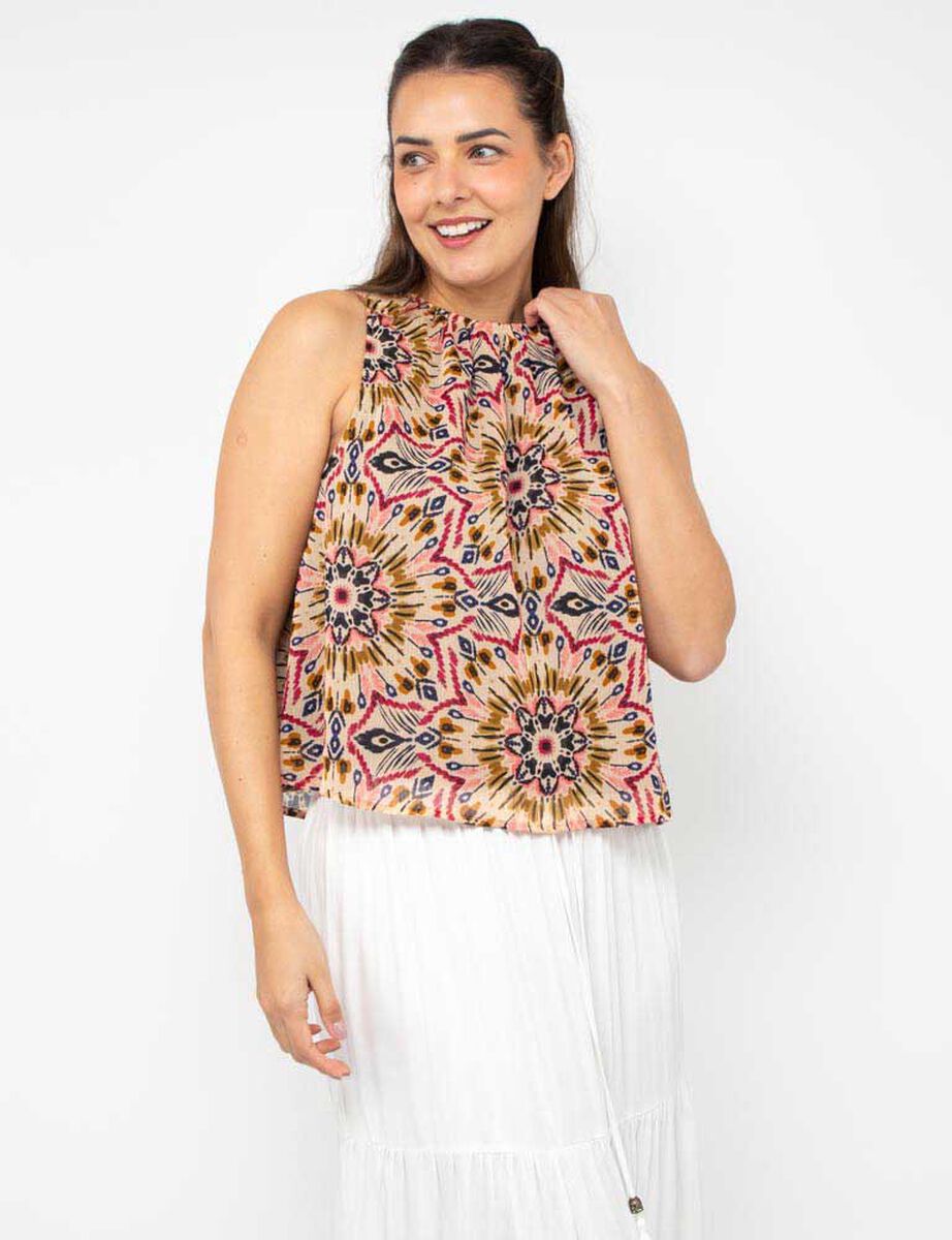 Blusa Estampada Sin Mangas Mujer Alma