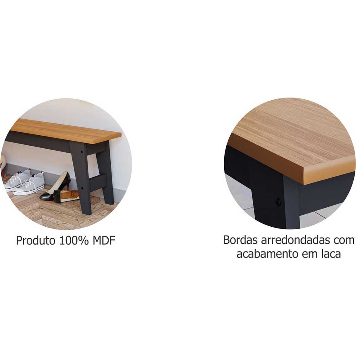 Juego de Comedor Decocasa Aurora 2 Bancas Negro Casta&ntilde;o
