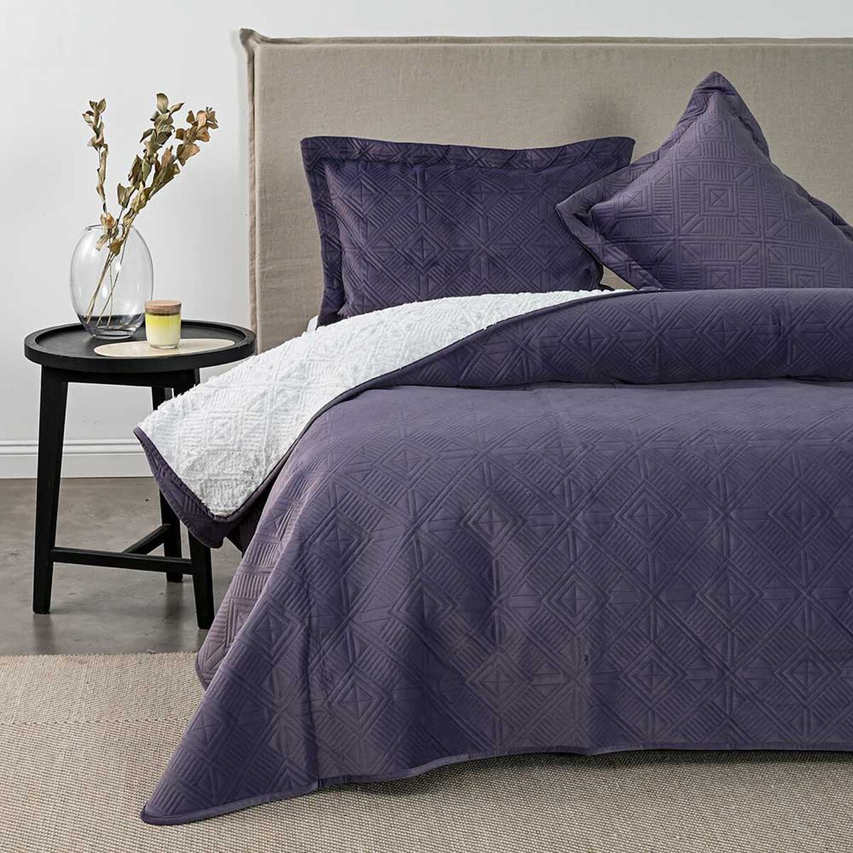 Quilt Sherpa American Family 2 Plazas Malva