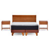 Cama Europea Latam Home 2 Plazas New Top Tela Velvet Chocolate + Maderas Orion