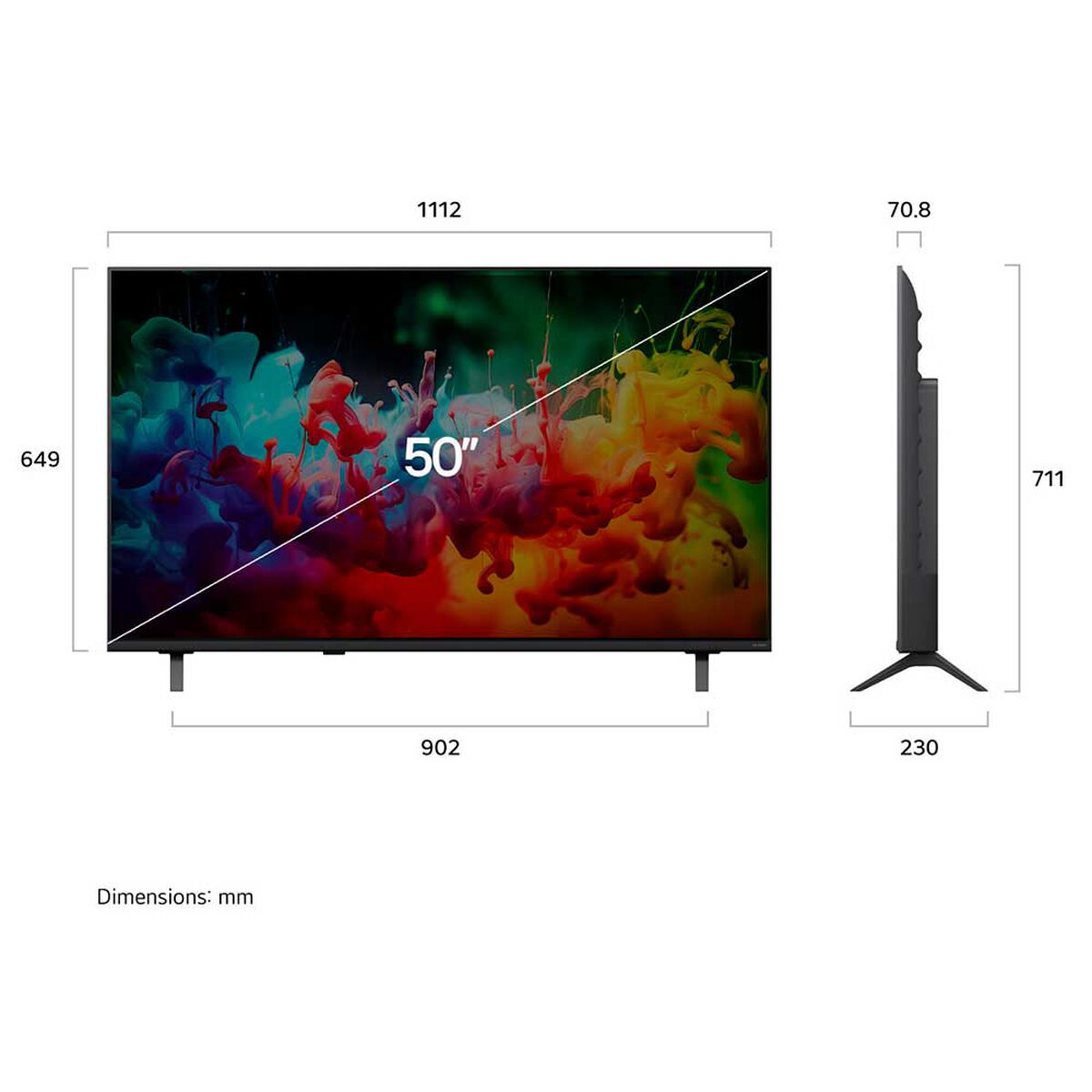 Smart TV QNED 50" LG 4K UHD WebOs 50QNED70BSA.AWH + Magic Remote Control