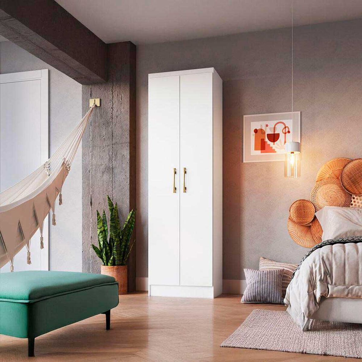 Closet Vekkahome Queen 2 Puertas Blanco