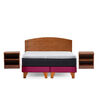 Cama Europea Latam Home 2 Plazas New Top Tela Velvet Burdeo + Maderas Atlas