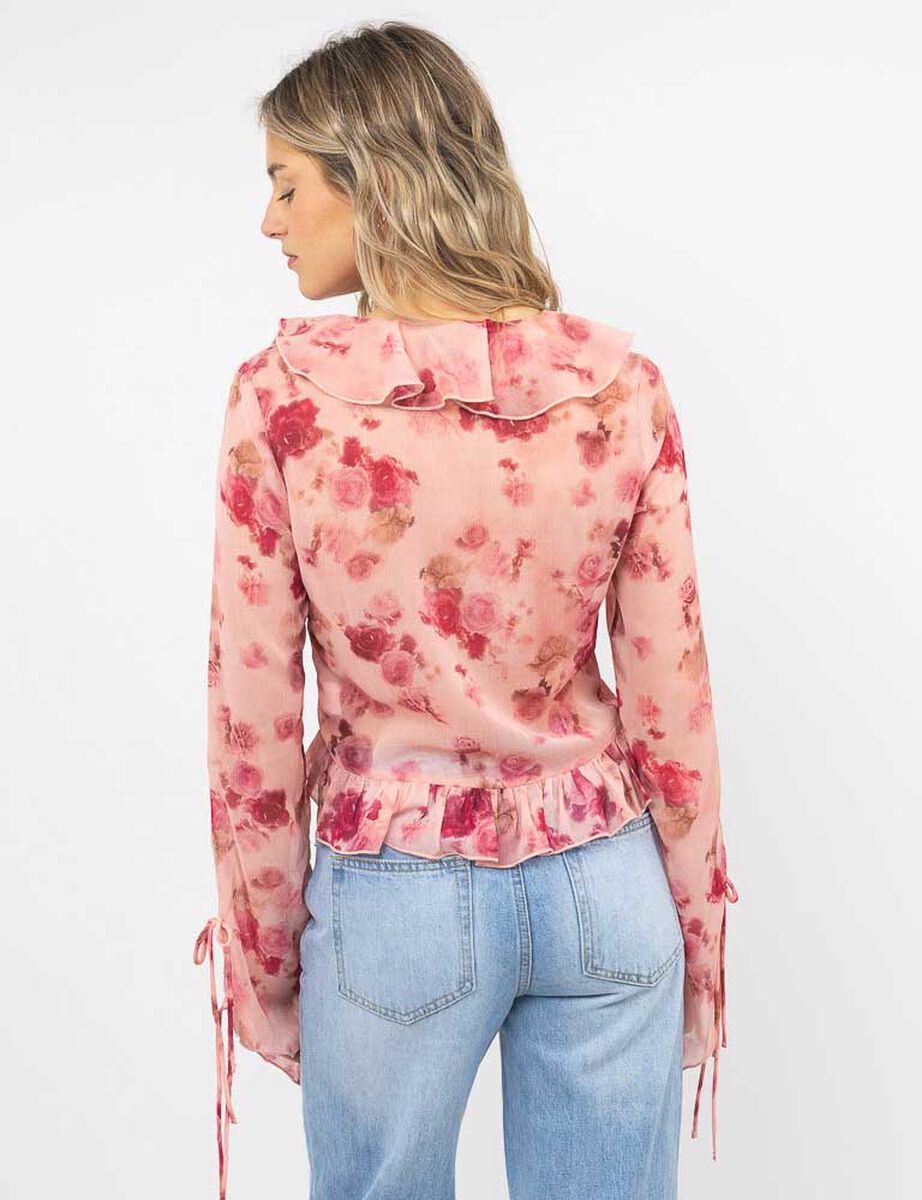 Polera Flores Manga Larga Mujer Icono