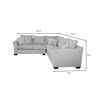 Seccional Izquierdo Muebles MPR Bruselas 5 Cuerpos Gris