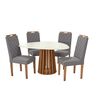 Juego de Comedor Roca Toledo 4 Sillas Ceniza
