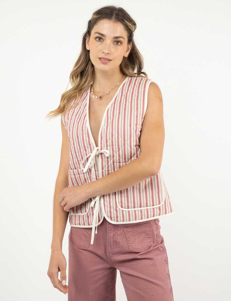 Chaqueta Rayas Sin Mangas Mujer Alma