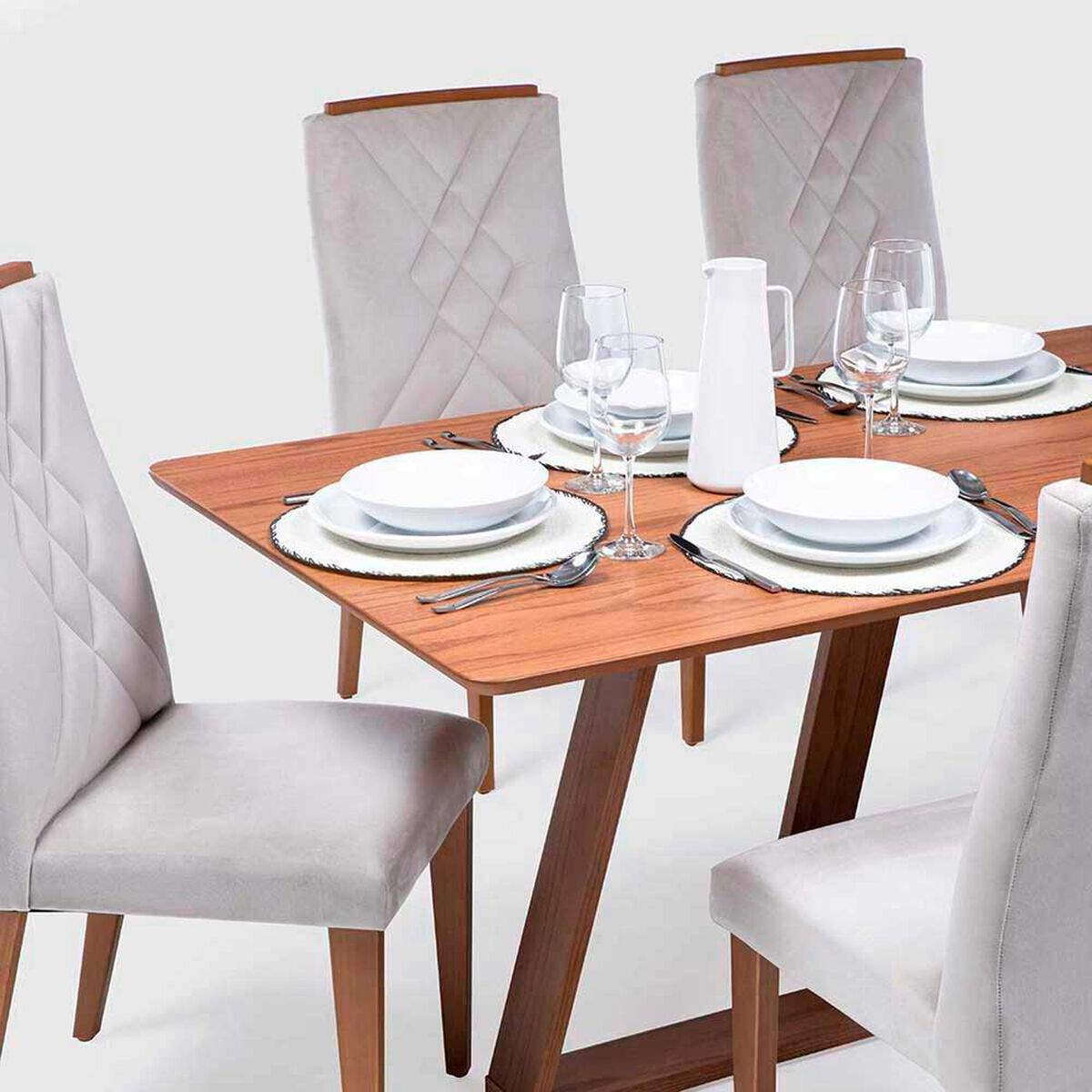 Juego de Comedor Decocasa Avena 6 Sillas Canela