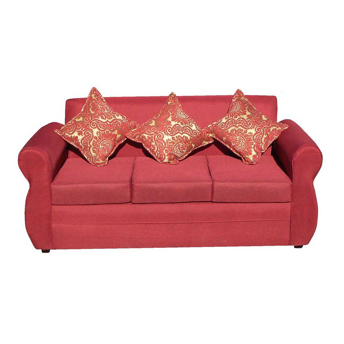 Juego de Living Almore Francia Sofá 3 Cuerpos + Dos Sillones 1 Cuerpo Rojo