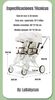 Coche Doble con Mesita de Comer Reclinable Blanco LuBabycas