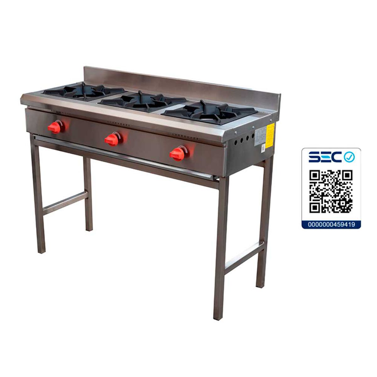 Anafe Ticgas 3 Quemadores Inox Gn