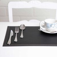 Set 4 Individuales Doral Eco Cuero Rectangular 32x42 Negro