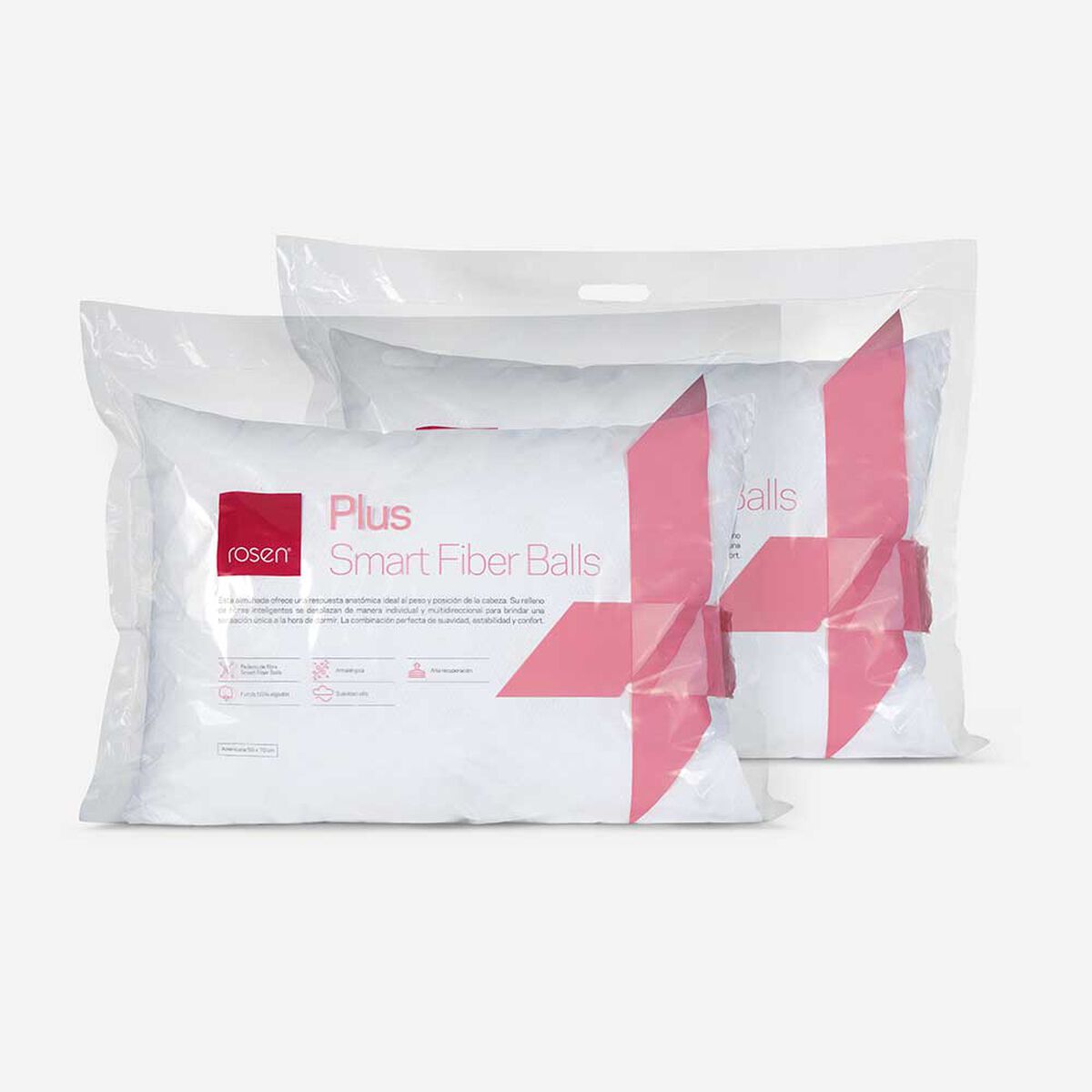 Set 2 Almohadas Rosen Fibra Plus 50x70 cm