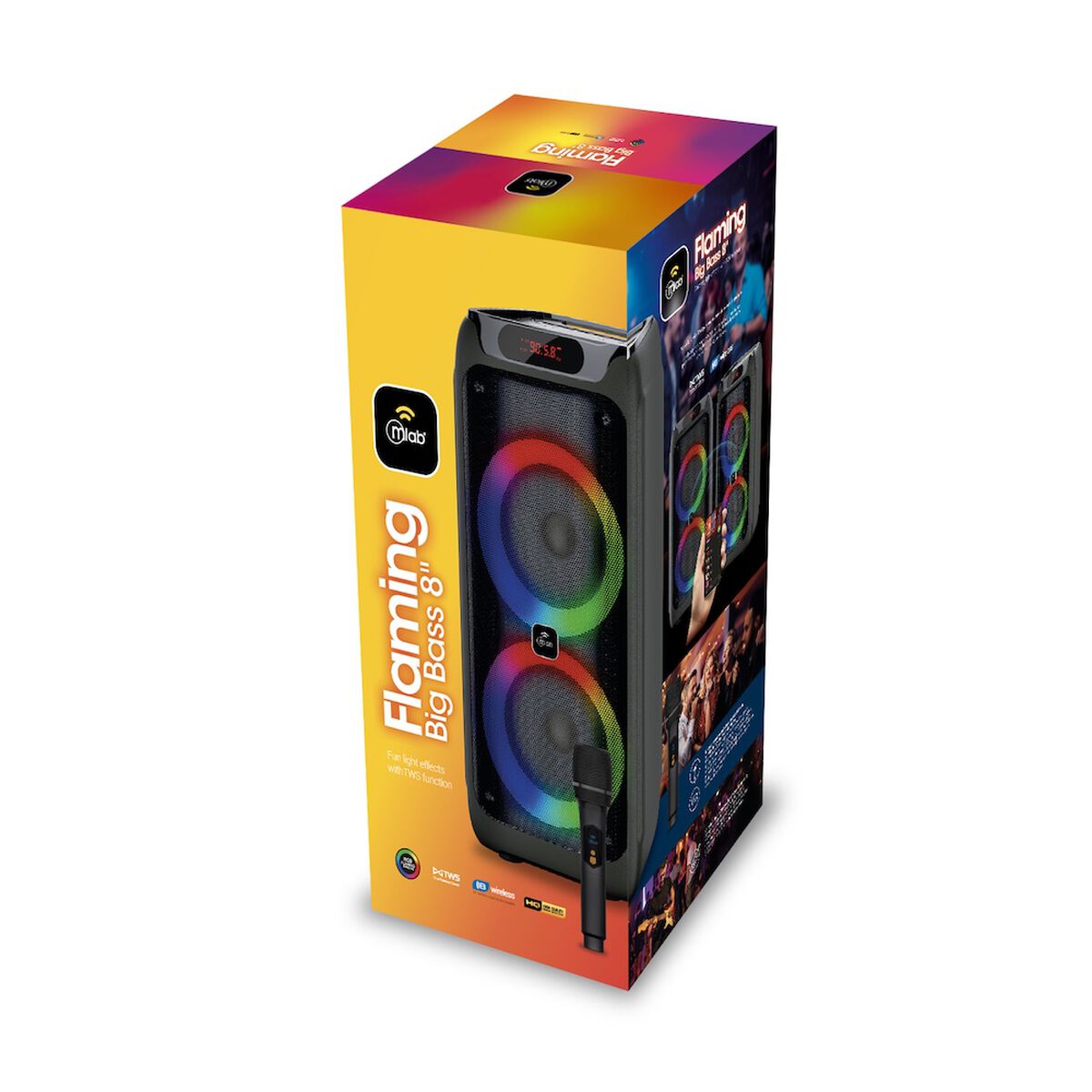 Parlante Portátil Bluetooth MLAB 9566 8" x 2 Negro