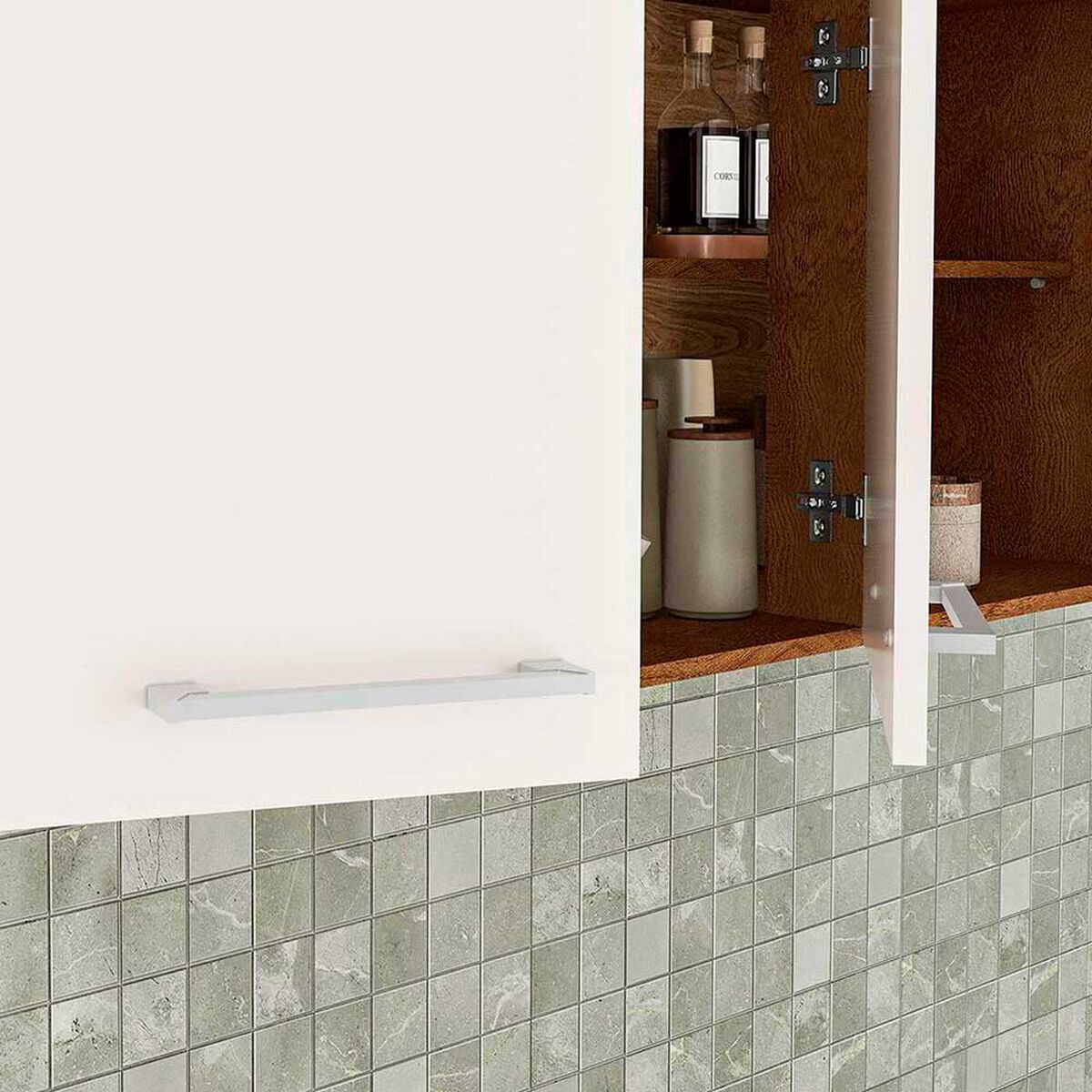 Mueble de Cocina Aereo Vekkahome Opie 3 Puertas Gris