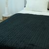 Frazada Doral 1,5 Plazas Chiporro Jacquard Liso Negro