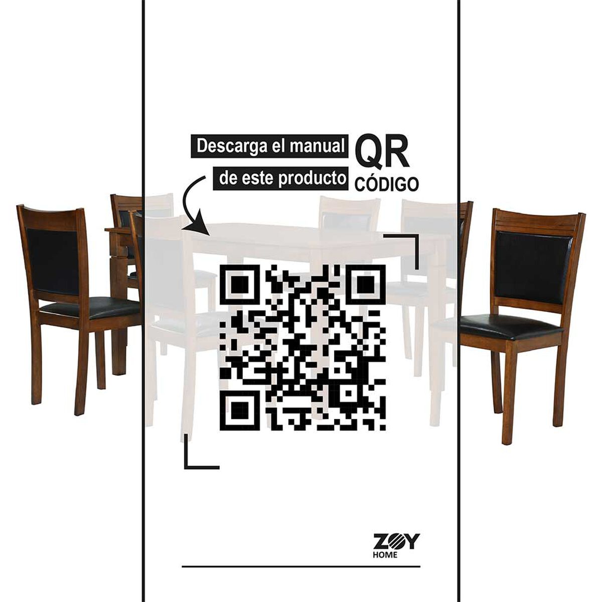 Juego de Comedor Zoy Home Borneo 6 Sillas Café