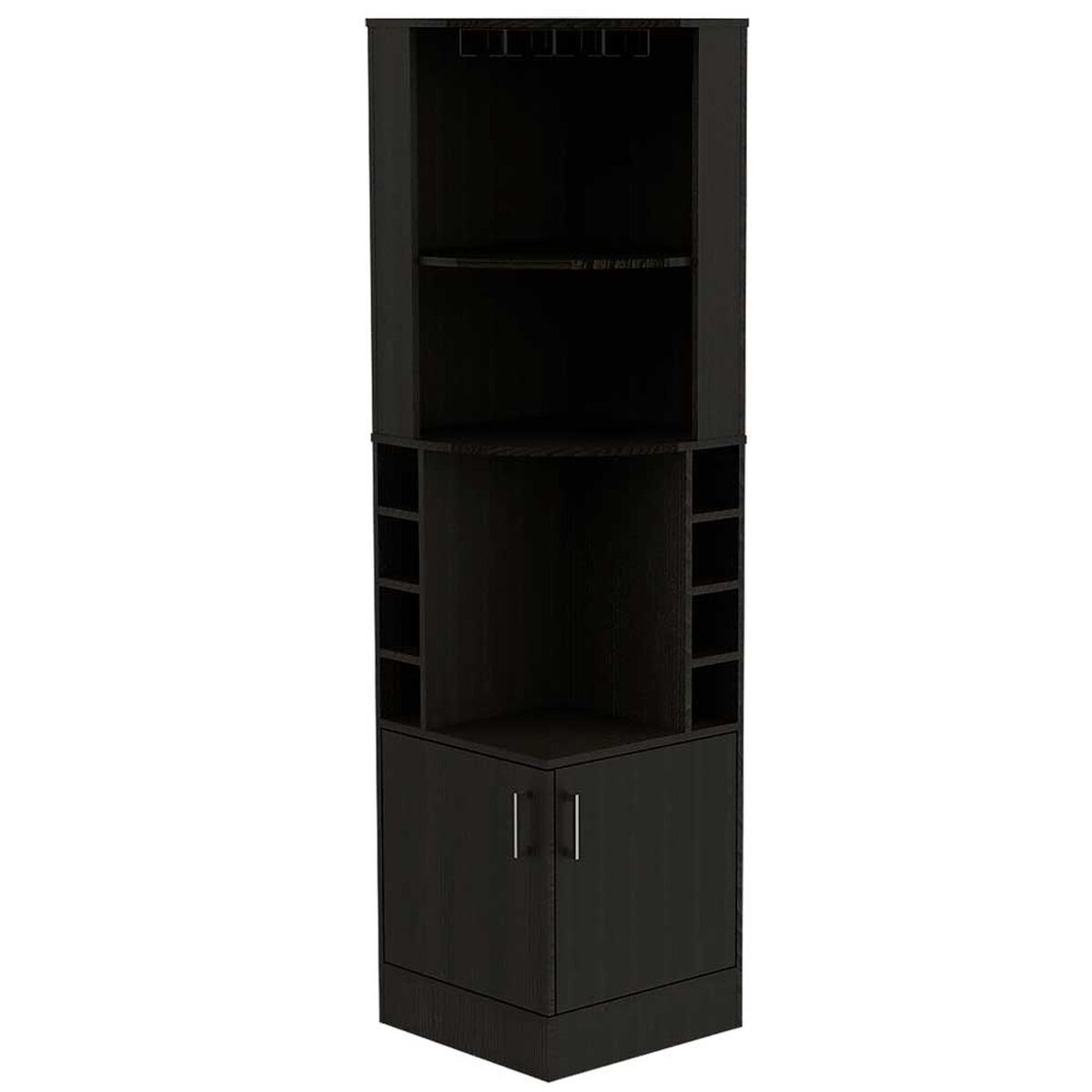 Combo Bar Esquinero + Rack TV40 Extensible TuHome Beijing Wengue Blanco