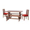 Juego de Comedor Latam Home Sevilla Tenerife 2 Sillas + 2 Bancas PU Rojo