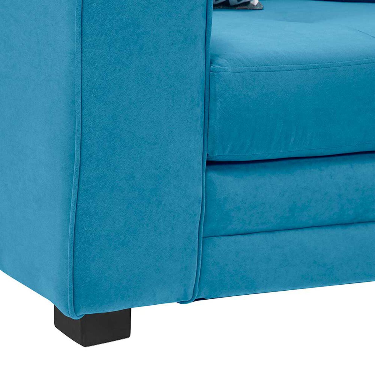 Sof&aacute; Seccional Derecho Living Factory Dubai 5 Cuerpos Azul Piedra