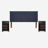Cama Europea Rosen Base Dividida King Indie + Respaldo + 2 Veladores Maurice
