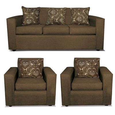 Imagen 1 del producto Juego de Living Almore Paris Sofá 3 Cuerpos + Dos Sillones 1 Cuerpo Café