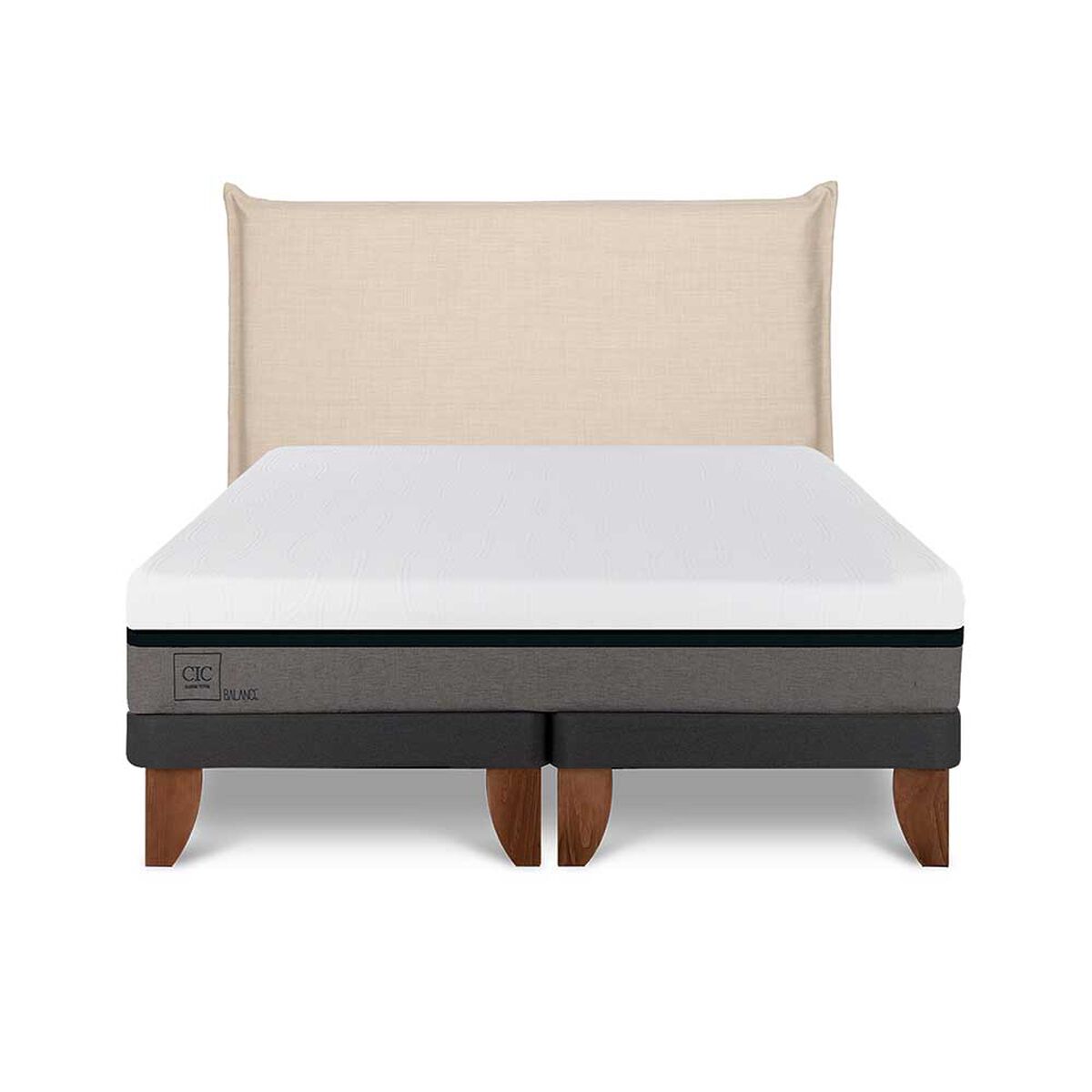 Cama Europea CIC Base Dividida King Balance + Respaldo Tiber