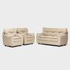 Juego de Living Almore Belén Sofá 3 Cuerpos + Dos Sillones 1 Cuerpo Beige