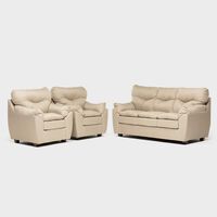 Juego de Living Almore Belén Sofá 3 Cuerpos + Dos Sillones 1 Cuerpo Beige