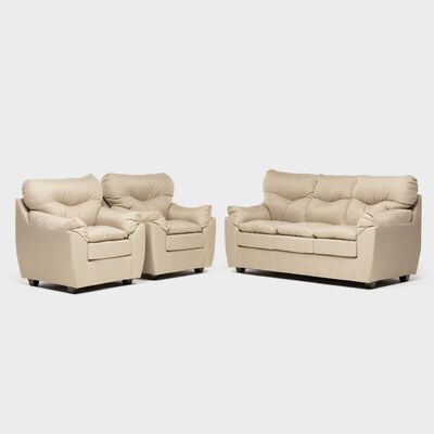 Imagen 1 del producto Juego de Living Almore Belén Sofá 3 Cuerpos + Dos Sillones 1 Cuerpo Beige