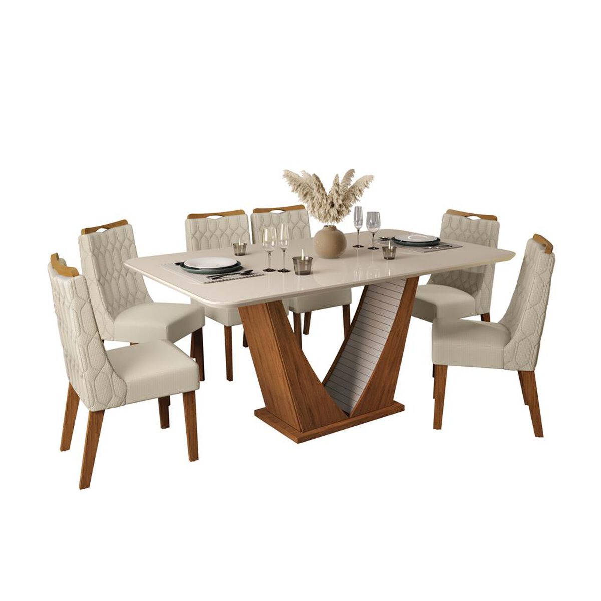 Juego de Comedor Altavision Dalila Frow 6 Sillas Blanco