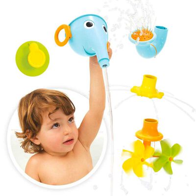 Imagen 2 del producto Juego de Baño Elefante Embudo Celeste Infantil Bebé Niño Niña Tina Yookidoo