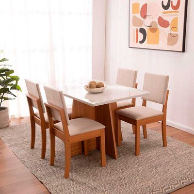 Imagen 2 del producto Juego de Comedor Roca Lotus 4 Sillas Beige