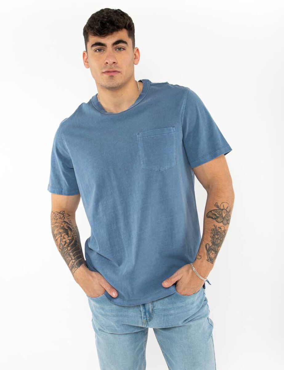 Polera Lisa Algodón Manga Corta Hombre Icono