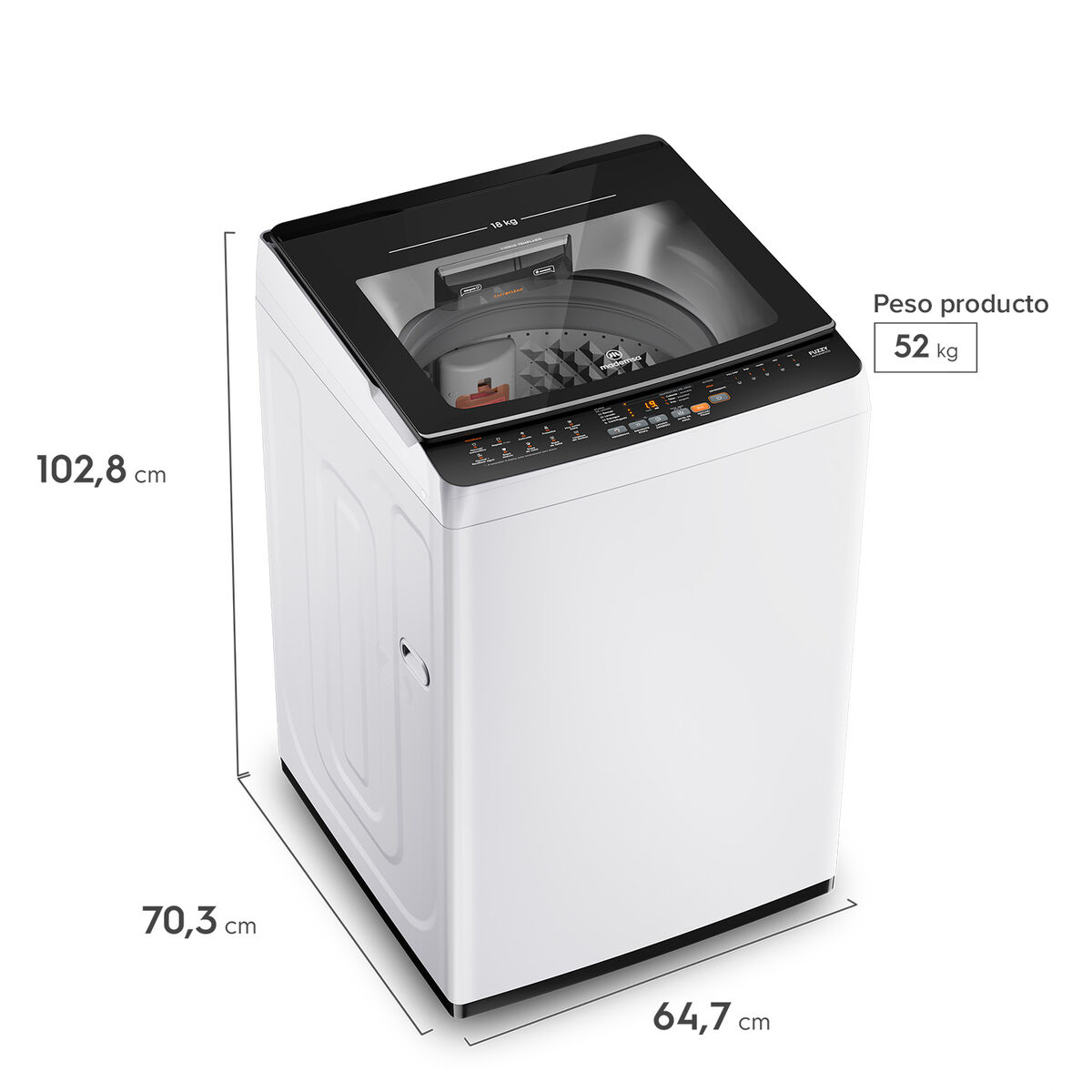 Lavadora Mademsa MDWMT18W 18 Kg Blanco