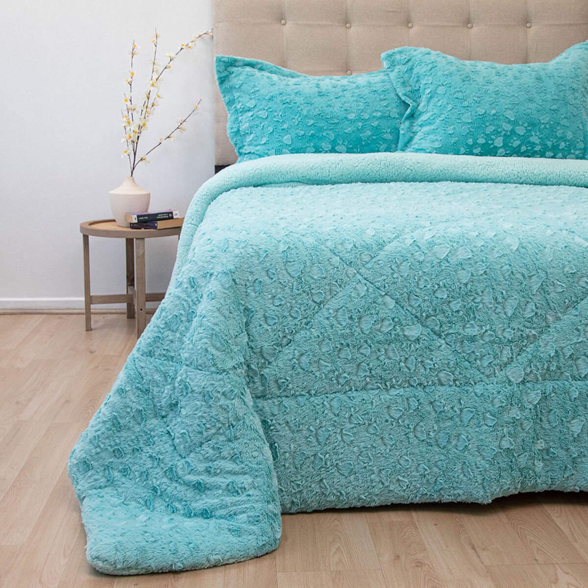 Cubrecama Doral Super King Turquesa Senses
