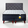 Cama Europea Drimkip Eurotop Queen + Respaldo Rombos + Topper