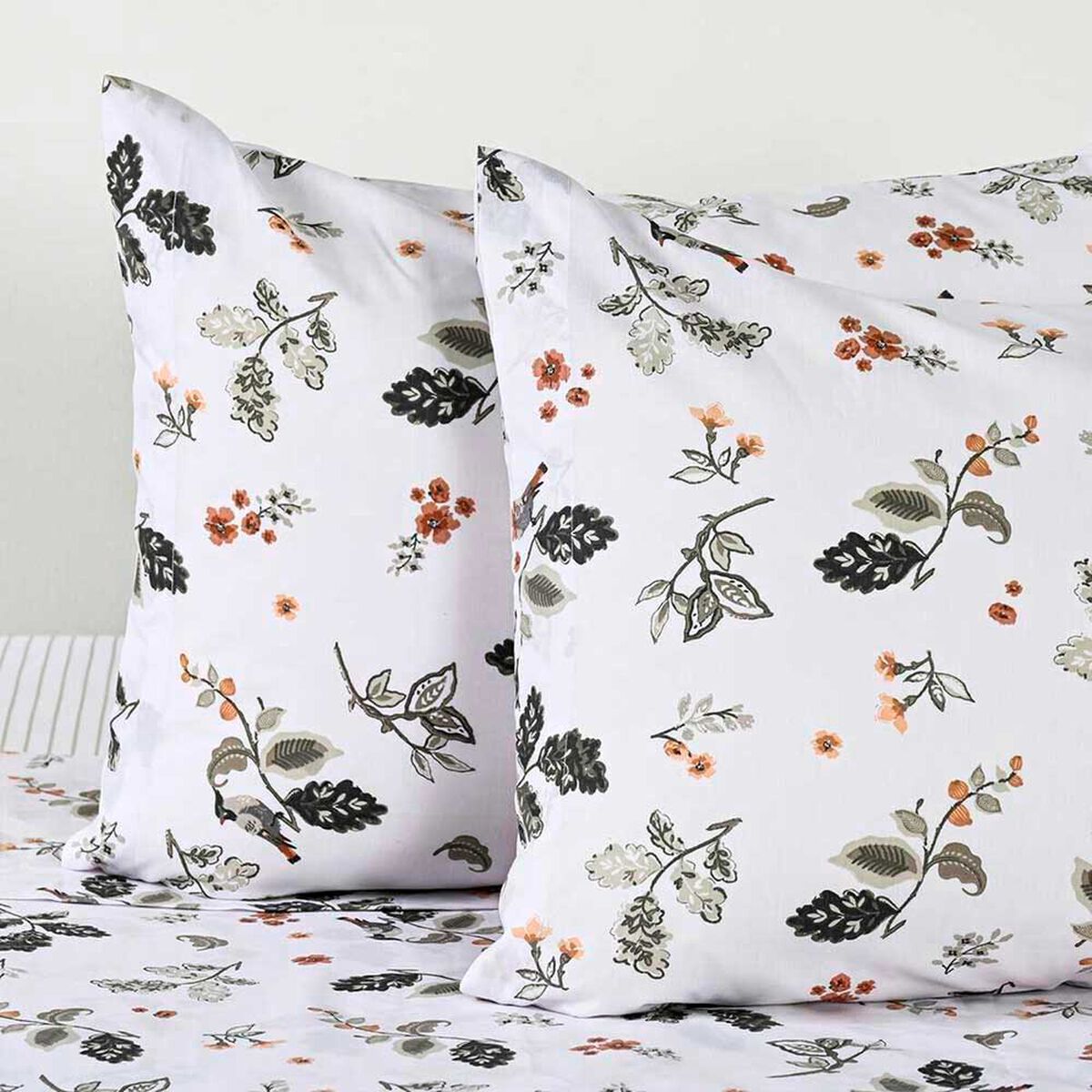 Juego de S&aacute;banas Elements & Co 200 Hilos 2 Plazas Bird Blanco