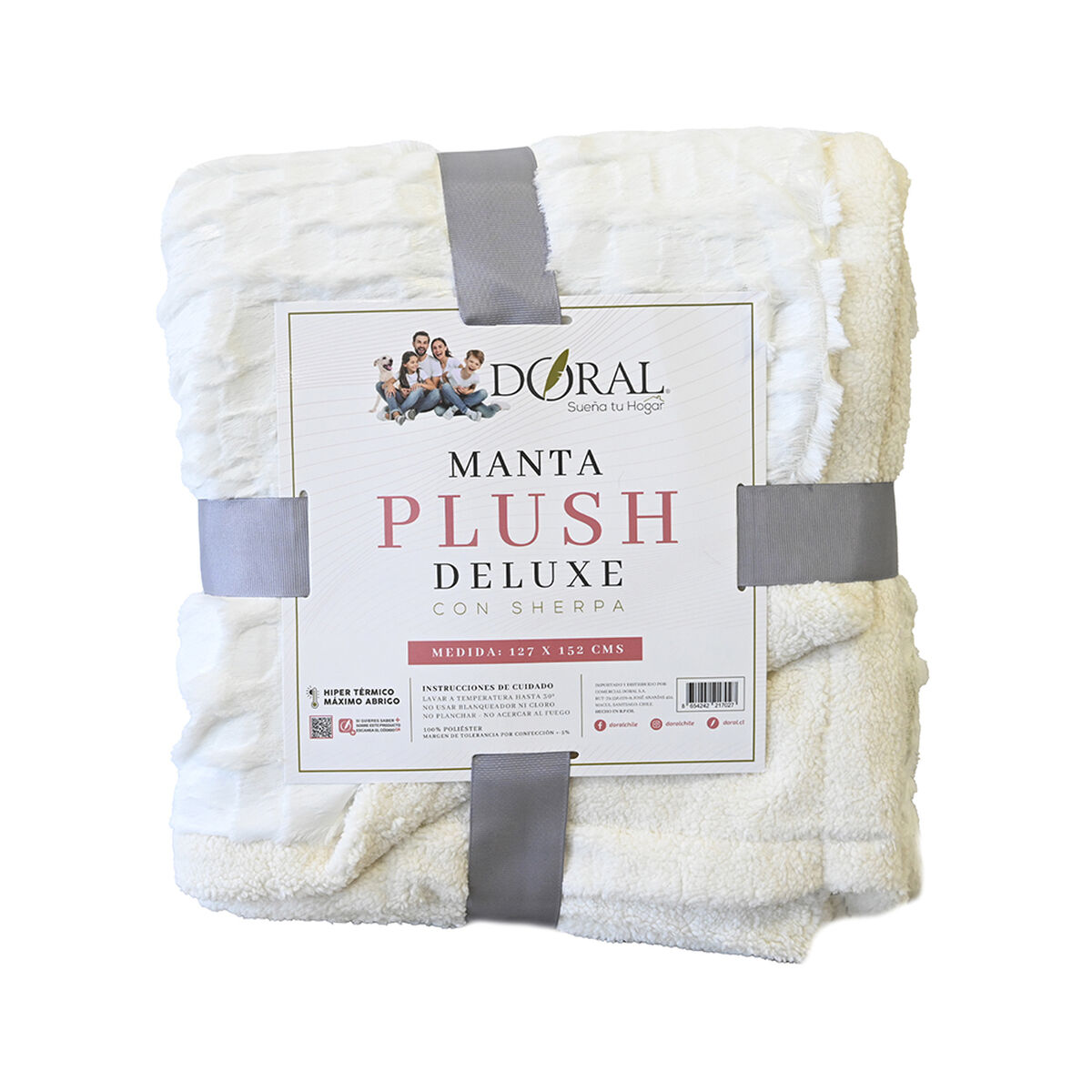 Manta de Poliéster Doral 1 Plaza Deluxe Blanco