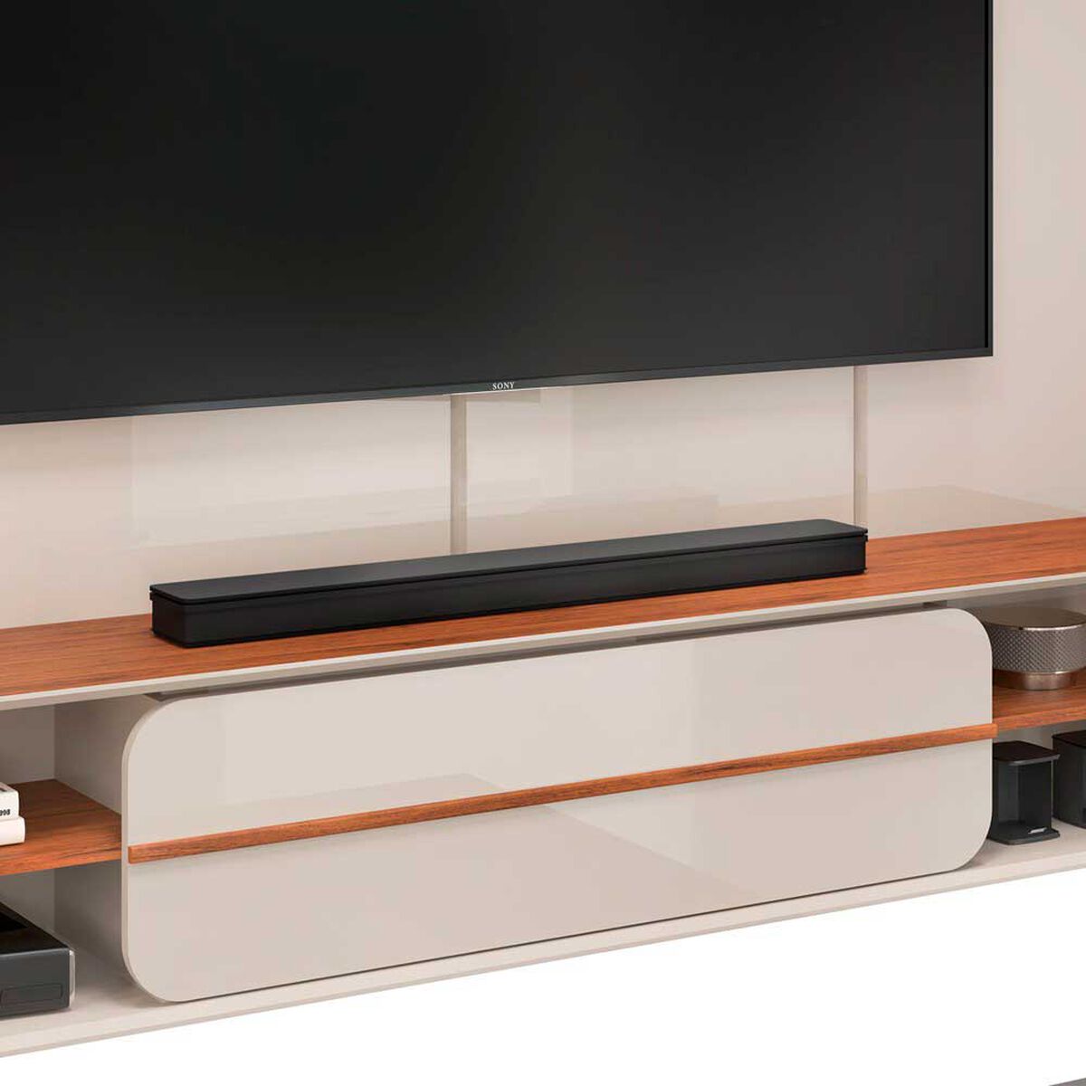 Panel TV Altavision Alana Blanco y Café