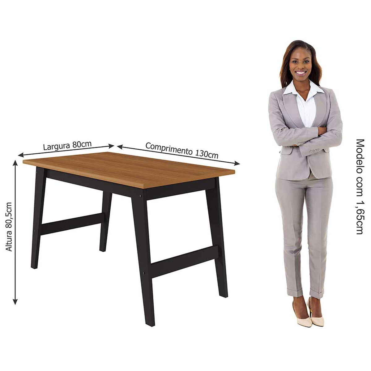 Juego de Comedor Decocasa Aurora 2 Bancas Negro Casta&ntilde;o