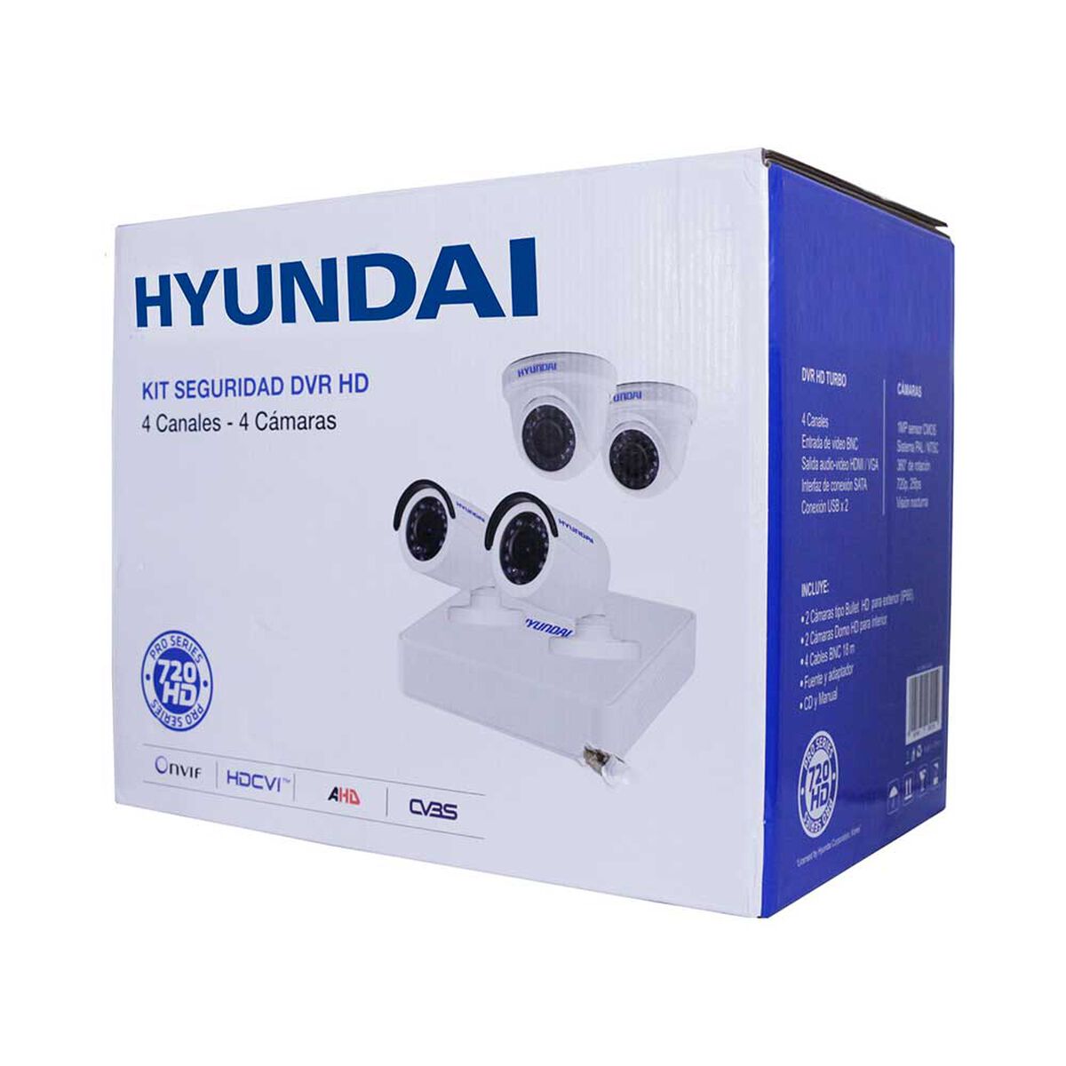 Kit 4 Cámaras de Seguridad Hyundai HY-DVR4CH DVR HD