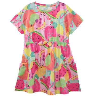Vestido Full Estampado de Algodón Niña Chess